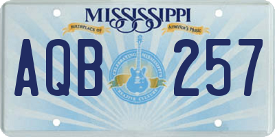 MS license plate AQB257