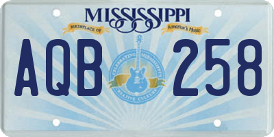 MS license plate AQB258