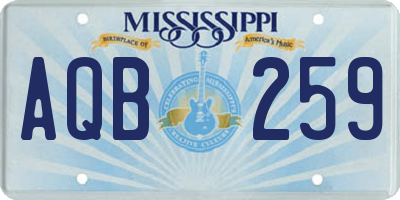 MS license plate AQB259