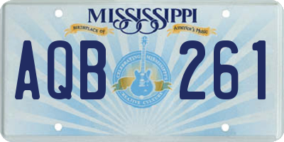 MS license plate AQB261