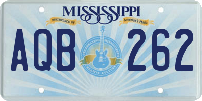MS license plate AQB262