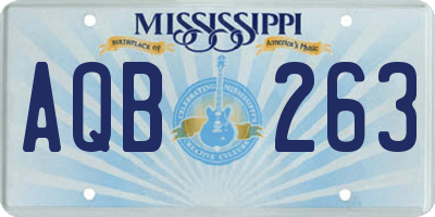 MS license plate AQB263