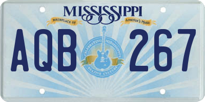 MS license plate AQB267