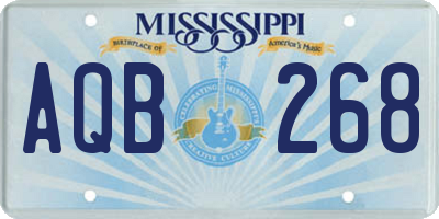 MS license plate AQB268