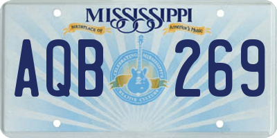 MS license plate AQB269