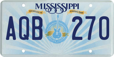 MS license plate AQB270