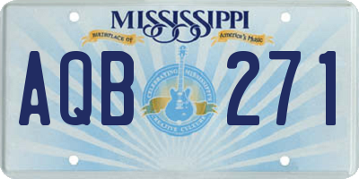 MS license plate AQB271