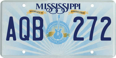 MS license plate AQB272