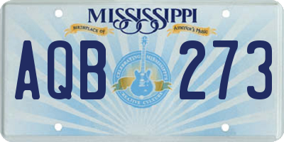MS license plate AQB273