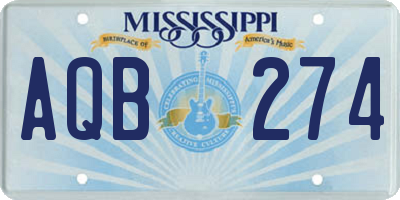 MS license plate AQB274