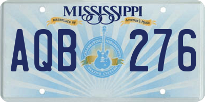 MS license plate AQB276