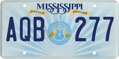 MS license plate AQB277