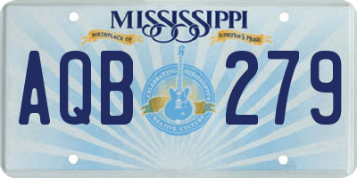 MS license plate AQB279