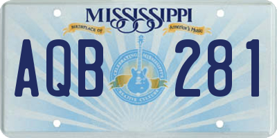 MS license plate AQB281