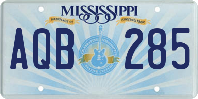 MS license plate AQB285