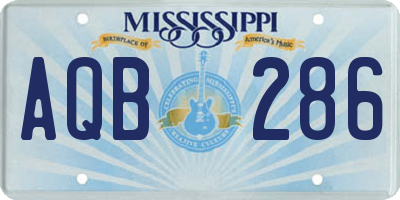 MS license plate AQB286