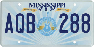 MS license plate AQB288