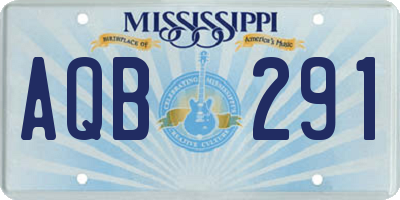 MS license plate AQB291