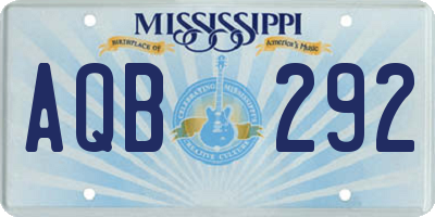 MS license plate AQB292