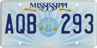 MS license plate AQB293