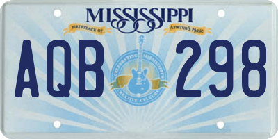 MS license plate AQB298