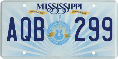 MS license plate AQB299