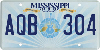 MS license plate AQB304