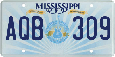 MS license plate AQB309