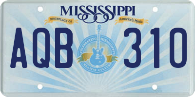 MS license plate AQB310