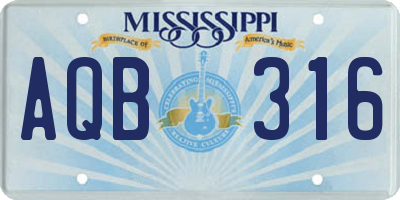 MS license plate AQB316