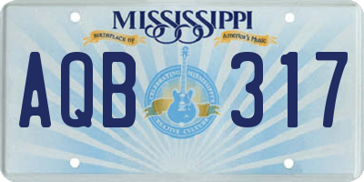 MS license plate AQB317