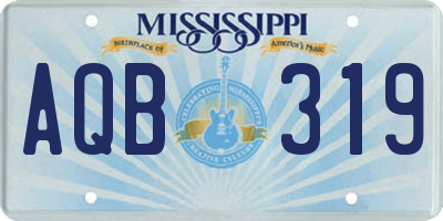 MS license plate AQB319