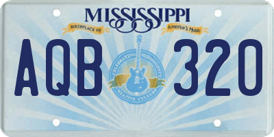 MS license plate AQB320