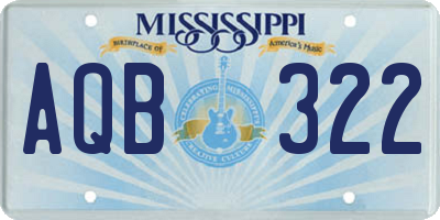 MS license plate AQB322