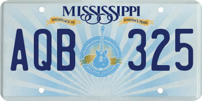 MS license plate AQB325