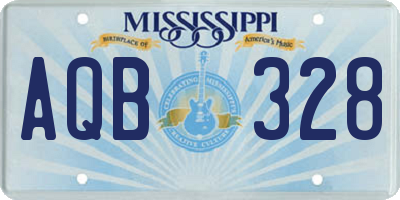 MS license plate AQB328
