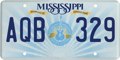 MS license plate AQB329