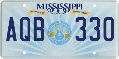 MS license plate AQB330