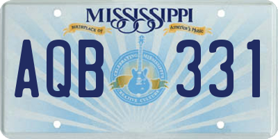 MS license plate AQB331