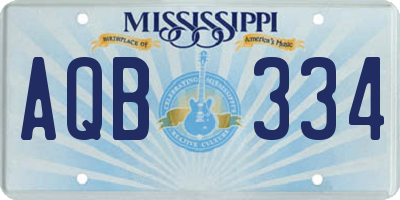 MS license plate AQB334