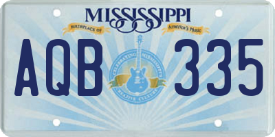 MS license plate AQB335