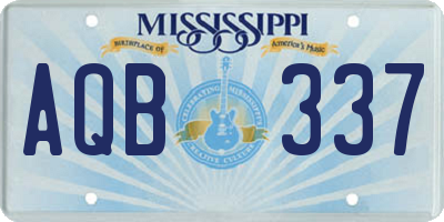 MS license plate AQB337