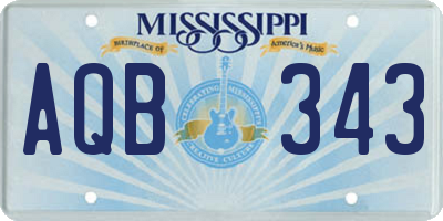MS license plate AQB343