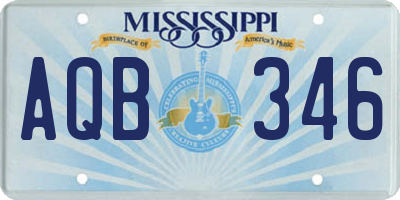 MS license plate AQB346