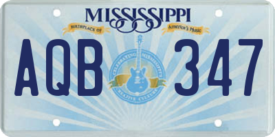 MS license plate AQB347