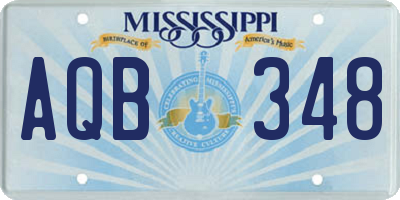 MS license plate AQB348