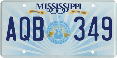 MS license plate AQB349