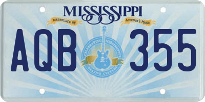 MS license plate AQB355