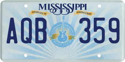 MS license plate AQB359