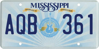 MS license plate AQB361